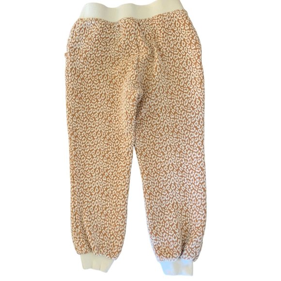 JANIE AND JACK Brown + White Animal Print Jacquard Girl's Jogger Pants Size 8 - Picture 7 of 8